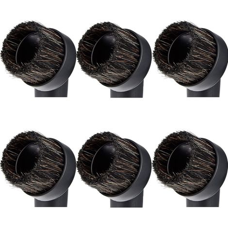 Lot de 6 brosses à poussière rondes en crin de cheval souples pour aspirateur - Diamètre intérieur : 32 mm (1/5)