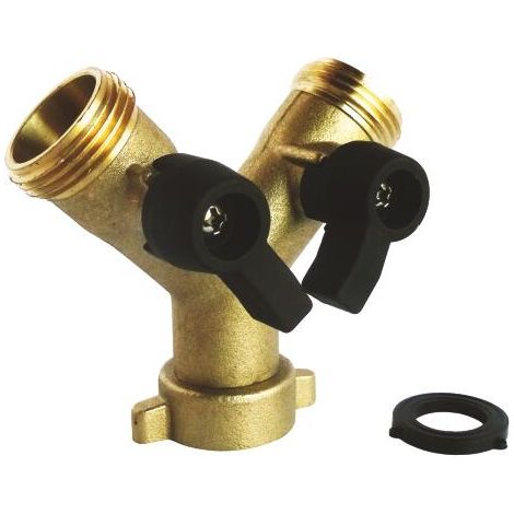 Nez de robinet double en laiton