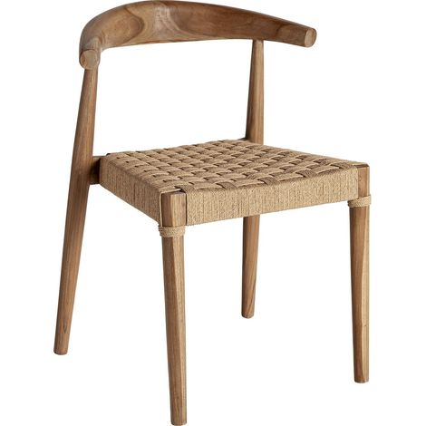 Chaise vintage en teck et fer finition marron vieilli - Marron vieilli bois de teck (1/5)