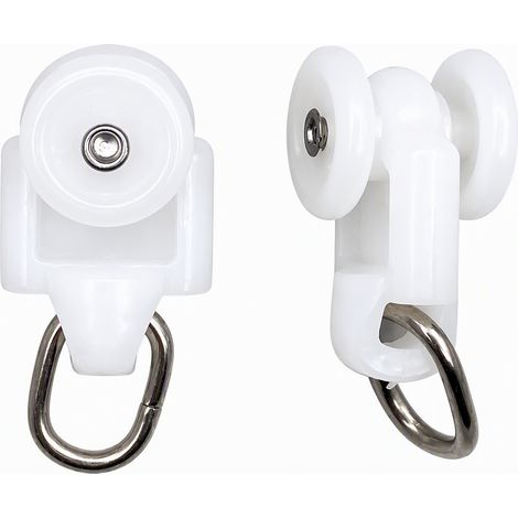 Galet blanc carré n° 15 pour rail de rideau, rechange silencieux de tringle droite et courbe de chambre et de salon (1/5)