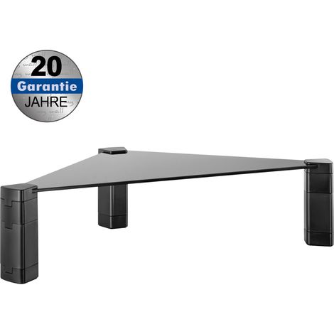 Eck-Glasablage für Flachbildschirme mit modularem design zur Höhenverstellung, für Bildschirme 13" - 32" (33 - 81 cm), Belastung bis 20 kg