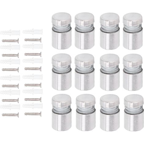 Lot de 12 Vis Entretoises en Acier Inoxydable pour Panneaux Muraux Publicitaires, Clous pour Acrylique, 16x20mm (1/5)