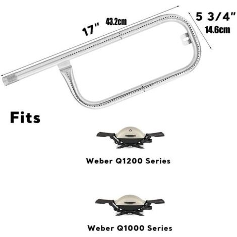 NALOOKAMIC 60040 43.2CM Brûleur de Rechange pour Weber Q100, Q120, Tube de brûleur pour Les Grils à gaz Weber Q1000, Q1200.