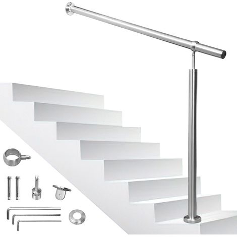 SWANEW Corrimano in acciaio inox per scale esterne/interne Angolo regolabile per il montaggio a parete 120 cm (1/5)