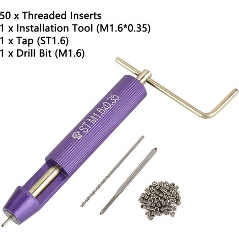 50 inserts filetés hélicoïdaux en fil d'acier inoxydable enroulé M1,60,352D (1/5)