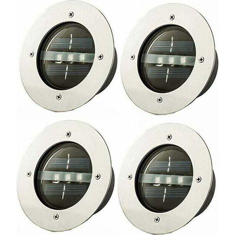 Einbau-Bodenstrahler für den Außenbereich, IP65 wasserdicht, LED - 4er-Pack - Durchmesser 120 mm - Weißes Licht - Beleuchtung für Wege und Gärten (1/5)