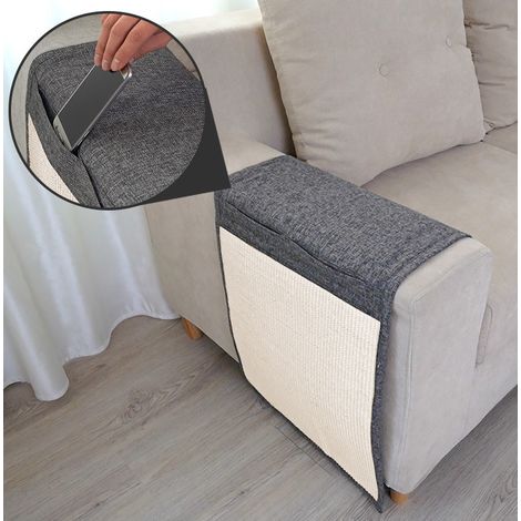 Tapis À Griffes Pour Chat - Sisal Et Lin - Protection Pour Canapé Et Fauteuil Rembourré - 130 x 45 cm - Lot De 2 (1/5)