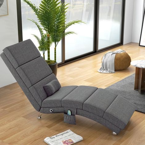 Elektrischer Massagesessel mit 5 Modi, Fernbedienung, hoher Rückenlehne, dunkelgrau OKMYHOME (1/5)