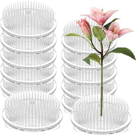Lot de 12 supports à fleurs en plastique pour vases et compositions florales. (1/5)