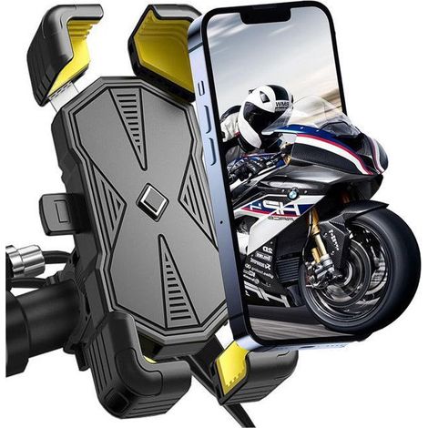Support Telephone Moto Velo, Porte Telephone Velo, Support Téléphone Vélo à 360° Rotation avec les Téléphone de 5.5'' à 7.0'' (1/5)