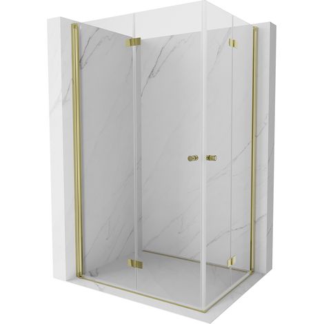 Mexen Mist-F Duo Duschkabine faltbar 95 x 75 cm, transparent, gold - 8A6-095L-075P-50-00 (1/5)