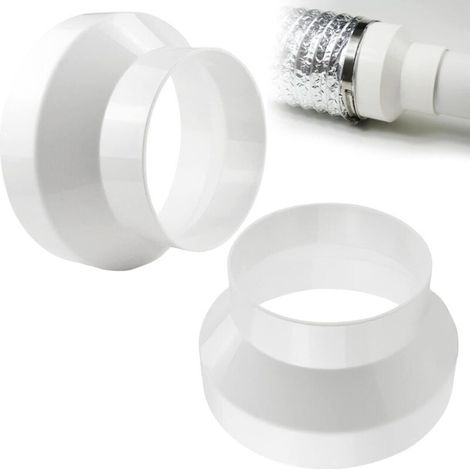 2 pcs Réducteur de Conduits en ABS Adaptateur de Conduit 150mm à 100mm Réduction de Ventilation pour Extracteur D'Air Conduit de Ventilation (1/4)