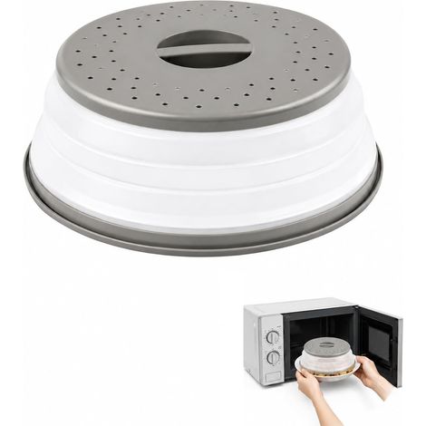 Couvercle Micro-Ondes Pliable 1 Pièce Cloche Anti-Éclaboussures avec Valve d'Aération Évite les Projections Garde les Aliments Juteux et le Four Propre Sans BPA (1/5)