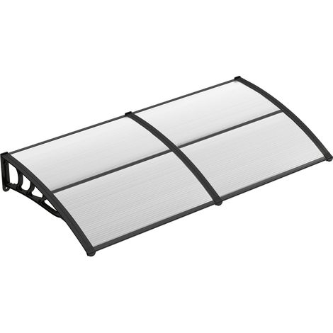 Auvent pour Porte d'entrée - 199 x 99 cm - Toit en Aluminium et Polycarbonate - Auvent Transparent (1/5)