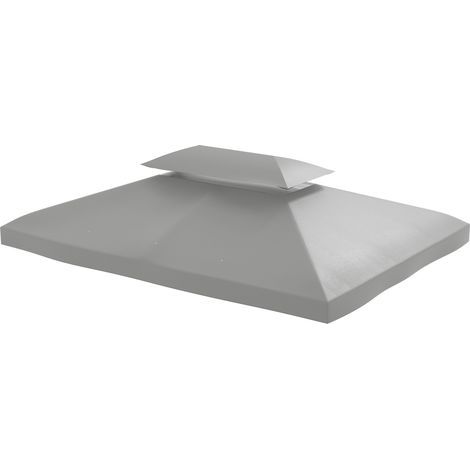 Ersatzdach für 3x4 m Pavillon, 180 g/m² hochdichtes Polyester, hellgrau
