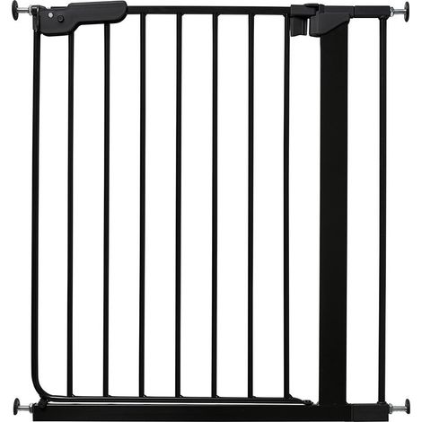Safetots Super Narrow Baby Gate, 66.5cm - 74cm, Black, Child Safety Barrier, Pressure Fit Stair Gate