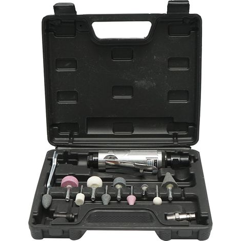 Kit smerigliatrice pneumatica diritta, 25000 giri/min, pressione 6,3 bar, 16 pezzi Breckner Germany (1/5)