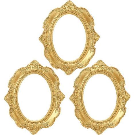 Lot de 3 cadres photo vintage, accessoires de cadre photo style européen, petits cadres à bijoux-12.5X10CM-Golden (1/3)