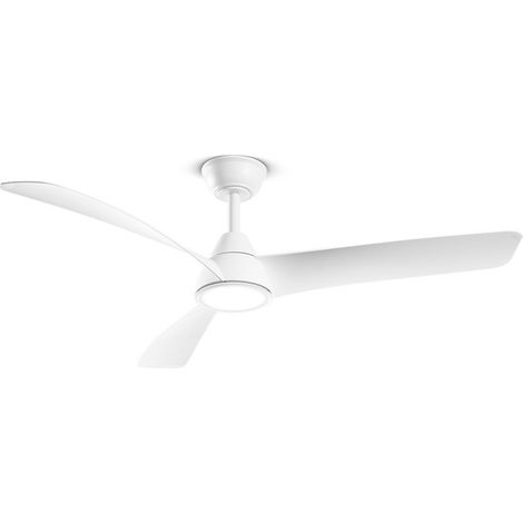 Ventilatore da Soffitto con luce Perenz 7204 B CT Bianco - Ø 132 cm, 3 Pale, 6 Velocità, Motore DC 35W, Silenzioso