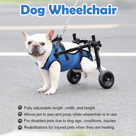 Fauteuil roulant pour chiens, pour pattes arrière, chariot réglable pour animaux de compagnie, avec roue, attelle de jambe de chien et soutien de hanche, handicapés, blessés ou paralysés (1/5)