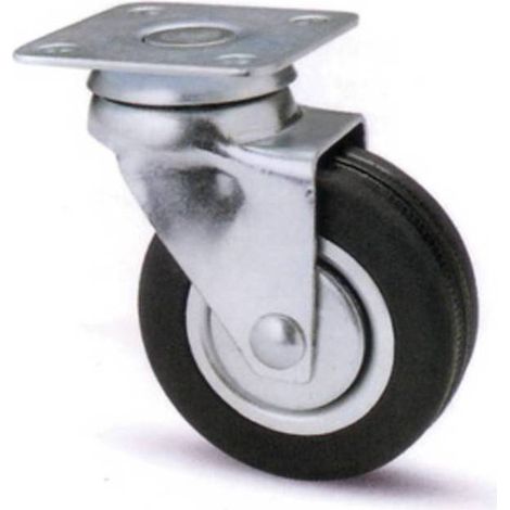 8 x RUOTA MOBILE D 60 MM GOMMA DOPPIA COR 160 PIASTRA