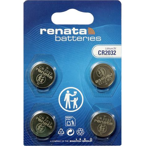 Renata Boîte de piles bouton CR 2032 3 V 4 pc(s) 225 mAh Li-MnO2