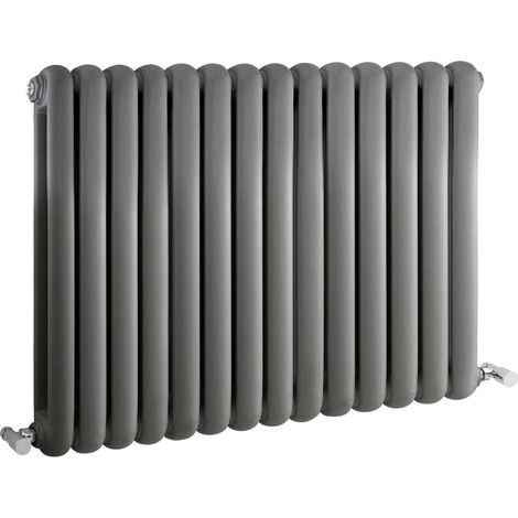 Hudson Reed Salvia Double Designer Horizontal Radiator 635mm H x 853mm W - Anthracite (1/3)