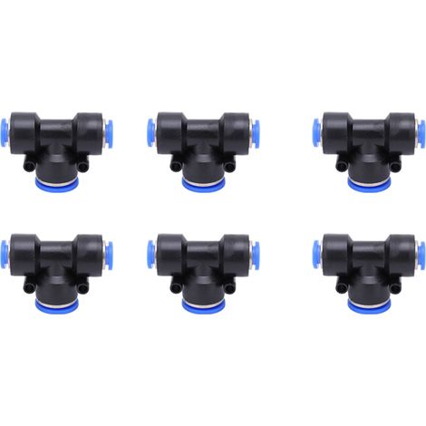 Connectique Pneumatique 3 Voies T, 50 Pièces, Raccord Rapide Diamètre Variable 8-12-8, pour Tuyau PU Air (1/5)