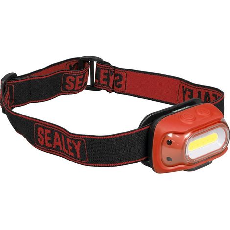 Sealey HT08RR Rechargeable Head Torch with Auto-Sensor 8W COB LED - Red