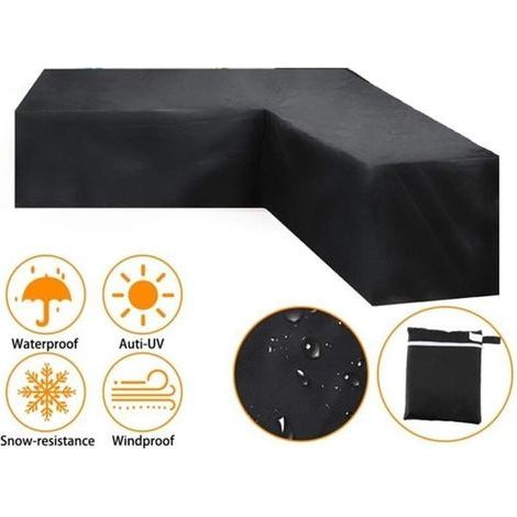 Housse de protection étanche pour canapé d'angle – Tissu Oxford 210D – Dimensions 270x270x90cm – Résistante aux UV et coupe-vent (1/5)