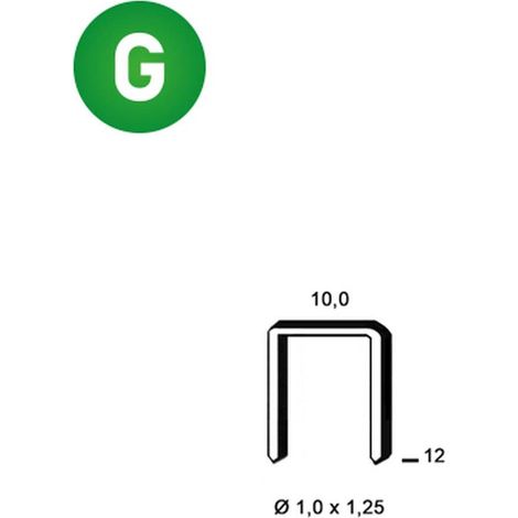 7 800 Agrafes G-12 - Galvanisées Résinées - 10x12x1x1.25 mm - D-Work