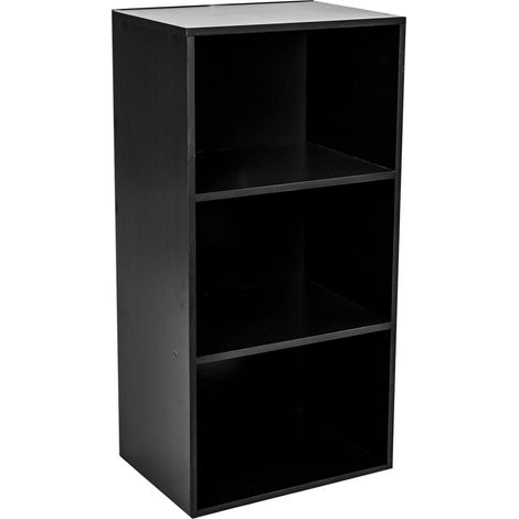 Libreria Modulare 3 Ripiani 40x29,5x80 cm in Legno Nera