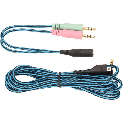 Câble de Remplacement pour Casque SteelSeries Arctis 3 avec Commutateur Muet, 2 mètres Bleu (1/5)