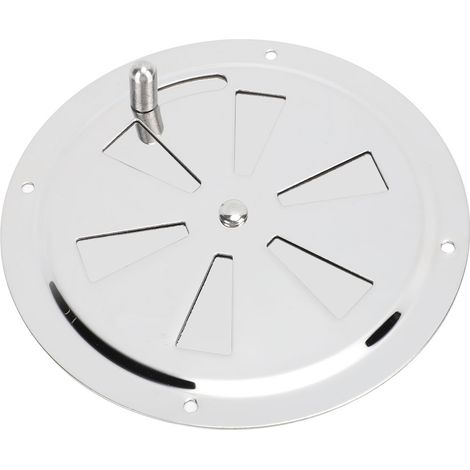 Plaque de ventilation de cabine en acier inoxydable de qualité marine, grille d'aération ronde avec bouton latéral pour bateau, yacht et camping-car, 12,7 cm (5 pouces). (1/5)