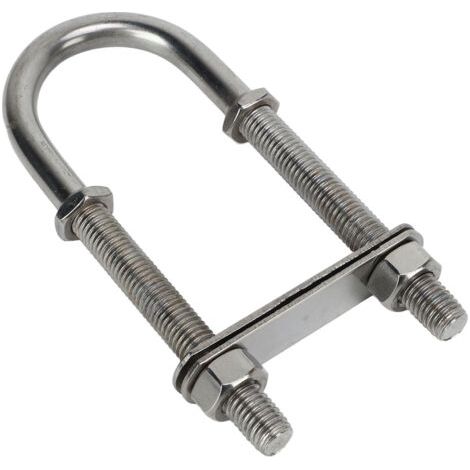 Boulon en U en acier inoxydable marin, vis de bateau, boulon en U avec écrou, accessoires de quincaillerie pour yachts M12