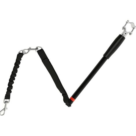 Fahrradleine für Hunde 124 cm aus Stahl und Polyester, schwarz, Schnellbefestigung – MEUBLIV (1/5)