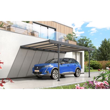 Terrando Anlehncarport Mistral Carport aus Metall in Grau, Unterstand Überdachung Grau (1/5)