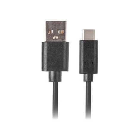 CABLE USB LANBERG 2.0 MACHO/USB C MACHO QUICK CHARGE 3.0 0.5M NEGRO (1/2)