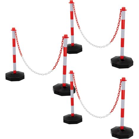 SWANEW CATENA 4X Palo di confine Palo di avvertimento Fari da sigillare Palo di catena Bollard 1,4m (1/5)