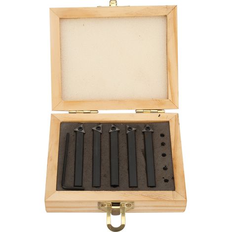 5 Pcs 1/4in Indexable Cemented Carbide Insert Turning Tool Bit for Lathe Machining Turning (1/5)