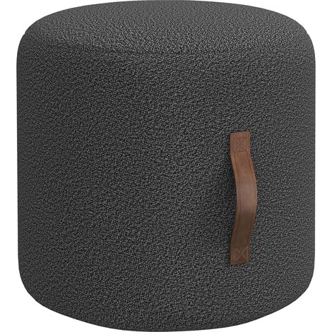 Pouf repose-pieds design moderne, assise confortable, multi-salle intérieur, gris foncé + marron (1/5)