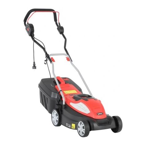 Tondeuse à gazon électrique Leader, moteur 1400 W, largeur de coupe 34 cm, bac de ramassage réglable centralement, capacité 35 l