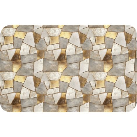 TAPIS DE BAIN Mosaïque - Marbre - Or 80x50 cm