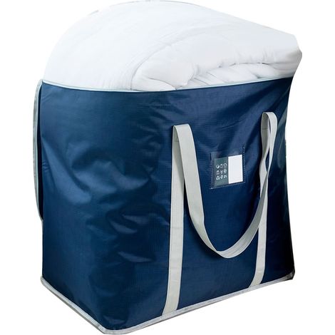 Sac de déménagement surdimensionné, imperméable et résistant, avec fermeture éclair, bleu foncé.