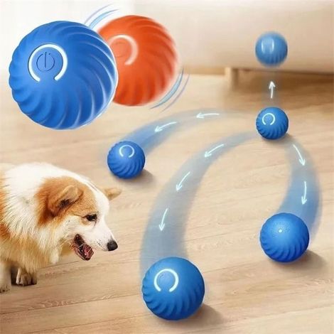 Jouet Chien Chat – Balle Interactive Électrique Bleue USB Rechargeable, Rebonds Automatiques, Anti-Ennui, Cadeau Idéal (1/5)