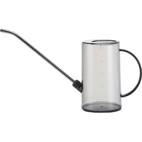 SHINING HOUSE 1-Liter-Gießkanne, transparente Zylindergießkanne mit langem Ausguss aus Edelstahl für Zimmerpflanzen, Innen- und Außenpflanzen, grau (1/5)