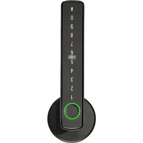 Türschloss mit Fingerabdrucksensor, elektronisches schlüsselloses Zugangssystem mit Griff, Smart Lock mit App-Steuerung, Code- und Biometrie-Funktion, Ersatzschlüssel für Schlafzimmer, Wohnung, Büro (