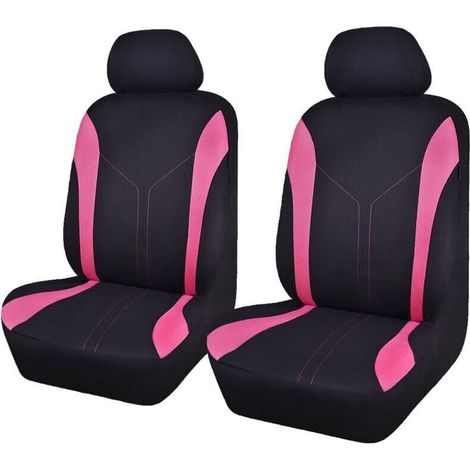 Universal Mesh Car Seat Covers (2 Front Seats, Black/Pink) NPTERBL