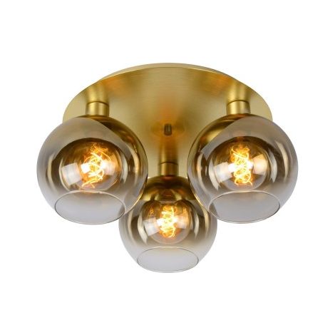 Plafoniera Lucide Marius 3 luci E27 sfere oro opaco
