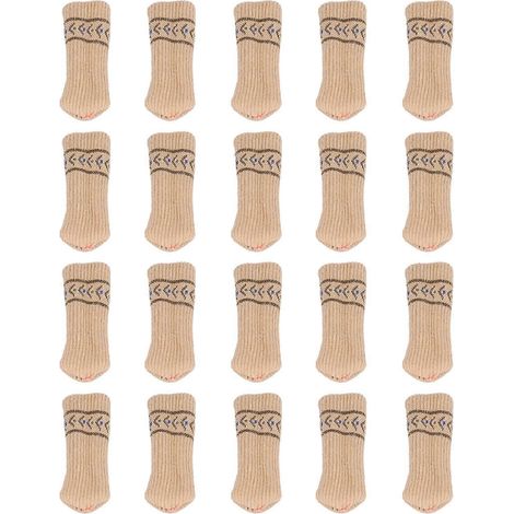 20 protections pour pieds de chaise en silicone acrylique, double couche, élastiques, pour meubles et sols (1/5)